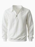KZZ Men's Fall Winter Outfits  Polo Neck Long Sleeve Sweatshirt for Daliy Wear