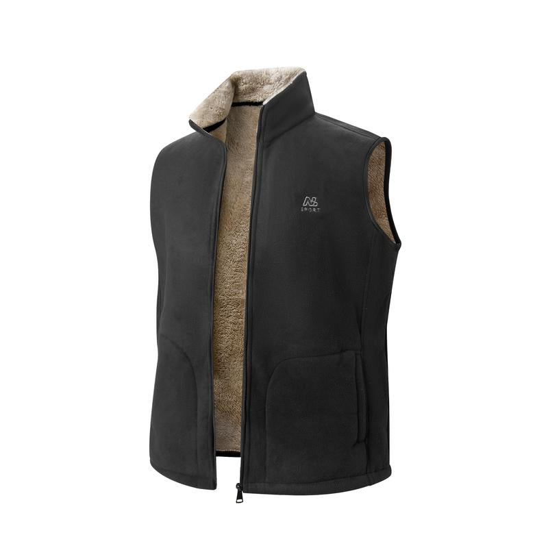 KZZ Men's Winter Outdoor Fleece Vest Sleeveless Jacket Thickly Padded Lined