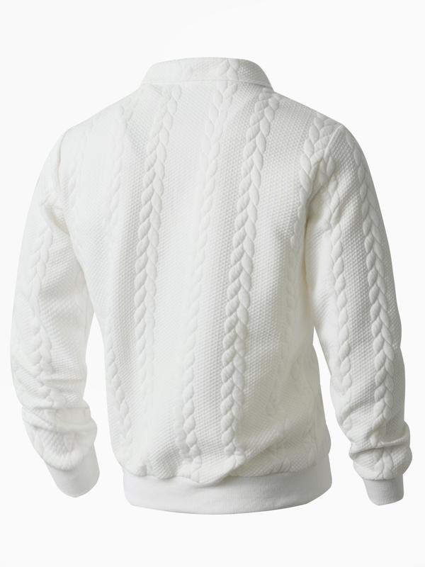 KZZ Men's Fall Winter Outfits  Polo Neck Long Sleeve Sweatshirt for Daliy Wear