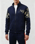 KZZ Stylish Men's Embroidery Stand Collar Tracksuit