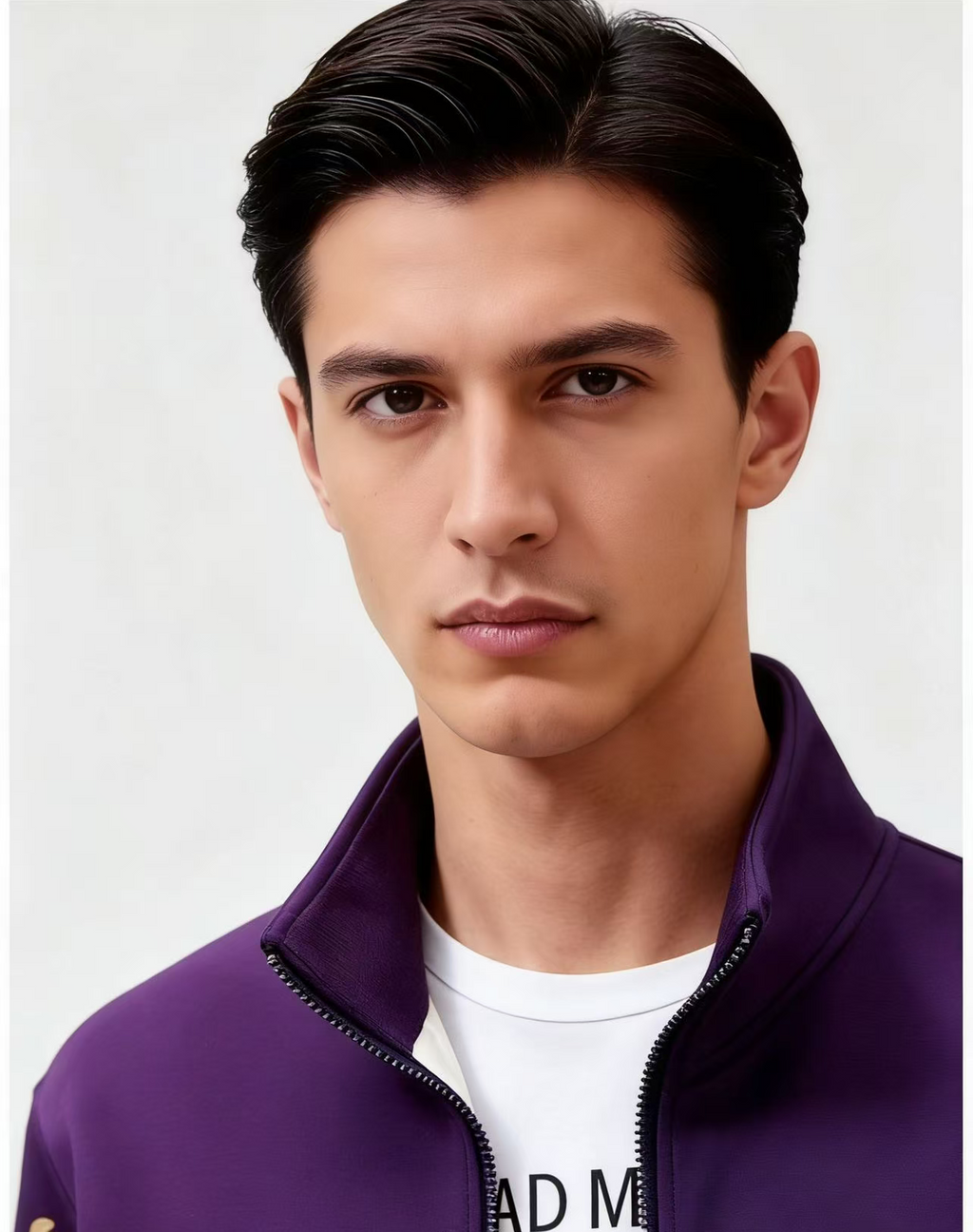 KZZ Stylish Men's Embroidery Stand Collar Tracksuit