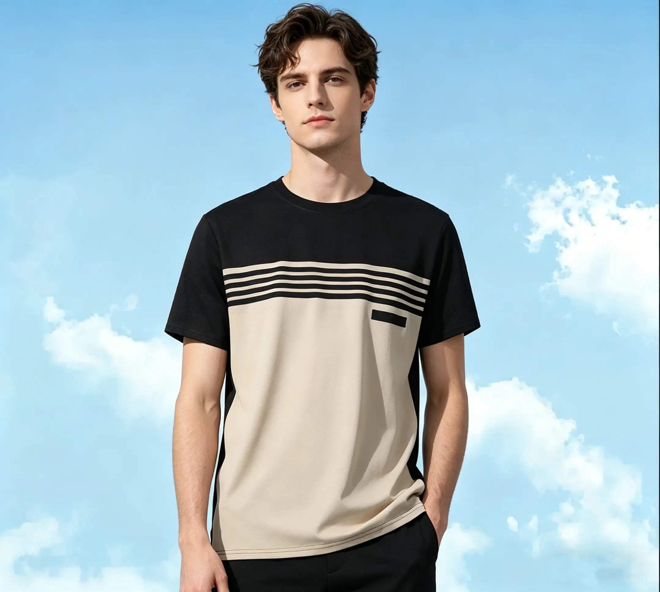 KZZ Men's Color-Block T-Shirt (Summer)
