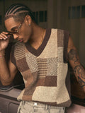 KZZ Unisex Retro Knitted Vest