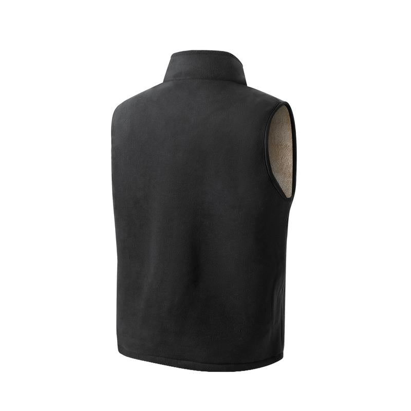 KZZ Men's Winter Outdoor Fleece Vest Sleeveless Jacket Thickly Padded Lined