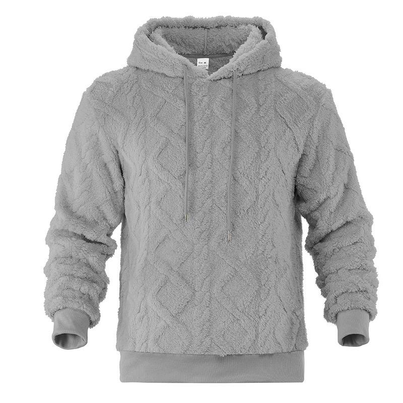 KZZ Men's Solid Color Fleece Hoodies Vintage Drawstring Sweatshirts