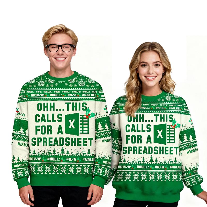 KZZ Men's Crew Neck Long Sleeve Christmas Sweatshirt