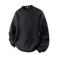 KZZ Men's Cable Knit Pattern Round Neck Sweatshirt