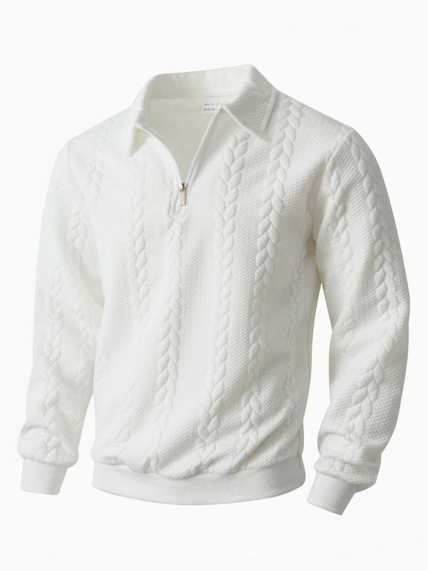 KZZ Men's Fall Winter Outfits  Polo Neck Long Sleeve Sweatshirt for Daliy Wear