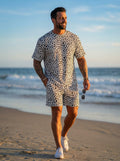 KZZ Men's Leopard Print Two-Piece Set