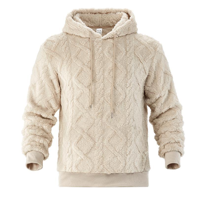 KZZ Men's Solid Color Fleece Hoodies Vintage Drawstring Sweatshirts