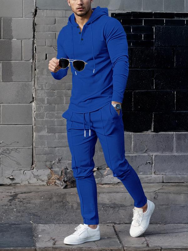 KZZ Essential Waffle Hoodie & Pants Combo | Men's Quick-Dry Lounge Set
