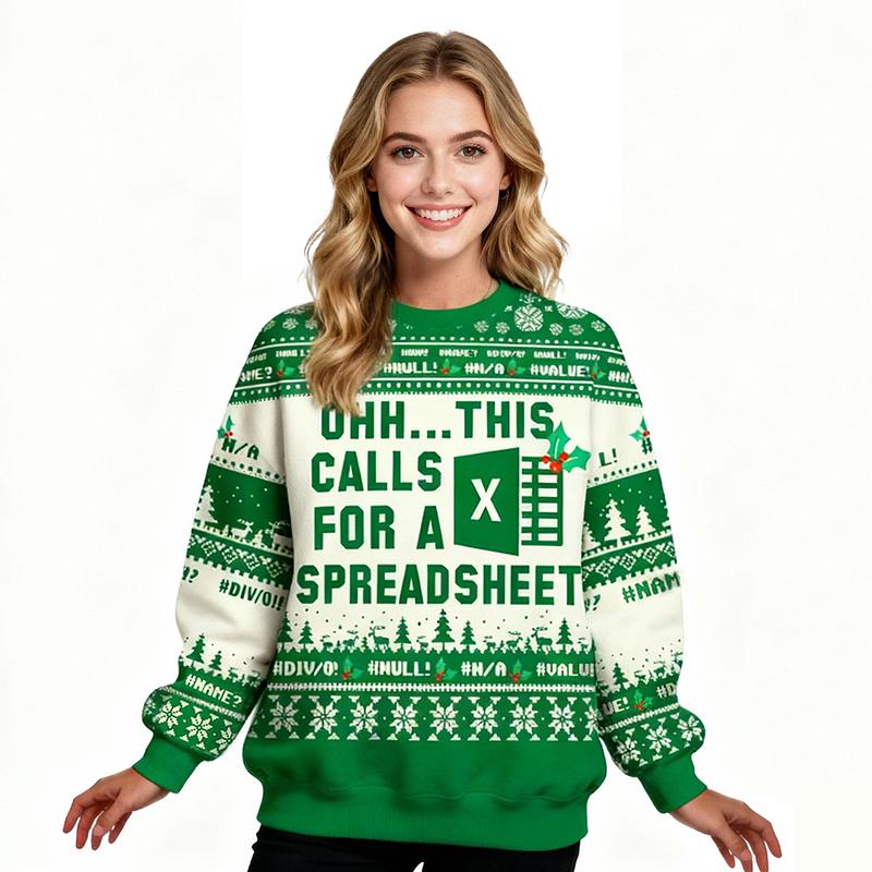 KZZ Men's Crew Neck Long Sleeve Christmas Sweatshirt