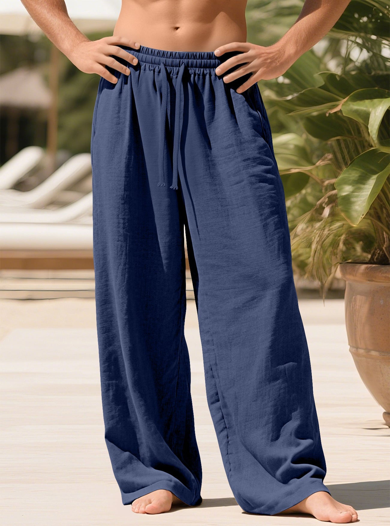 KZZ Men's Retro Summer Casual Trousers