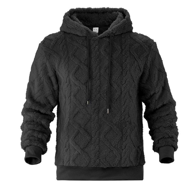 KZZ Men's Solid Color Fleece Hoodies Vintage Drawstring Sweatshirts