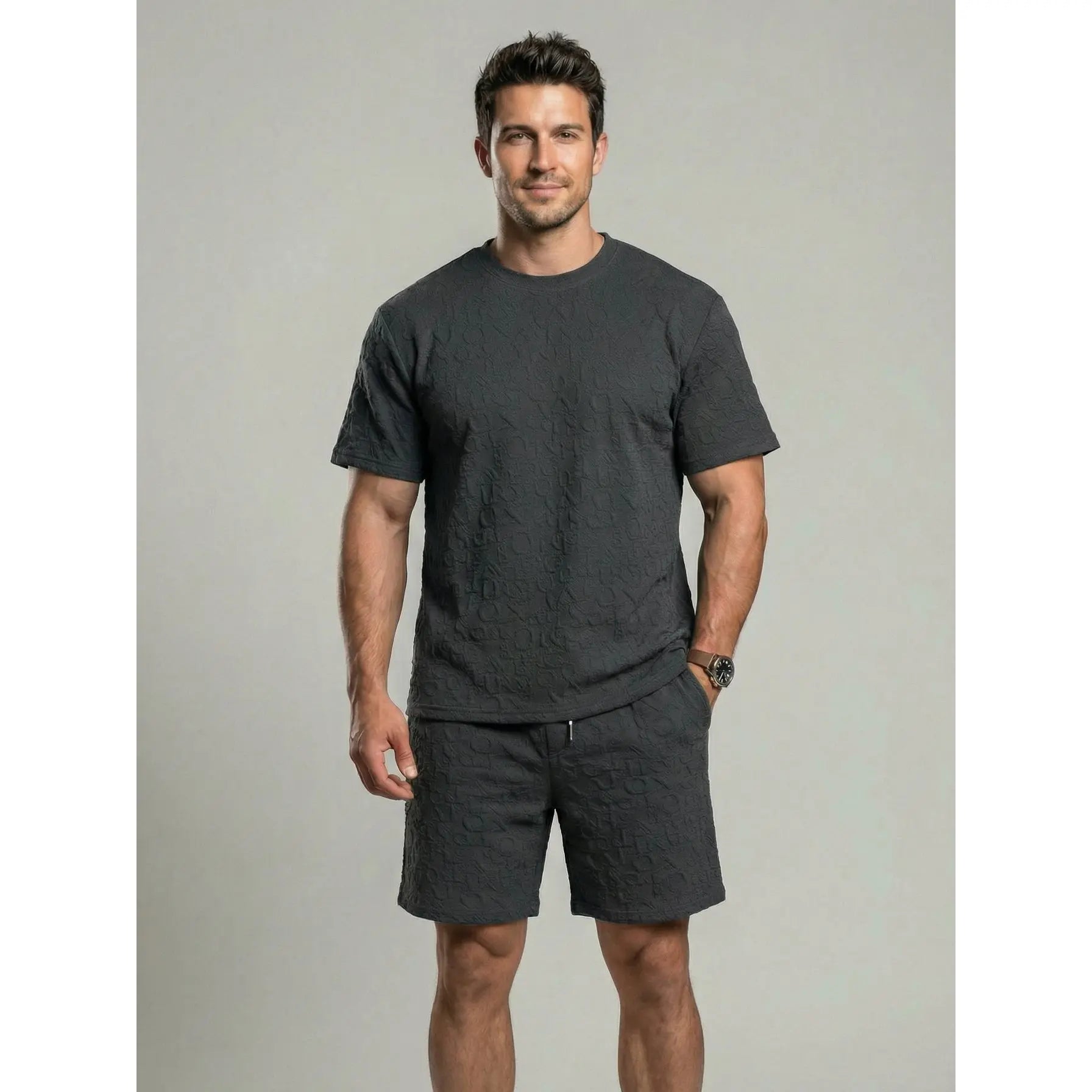 KZZ Men's Jacquard Two-Piece Set