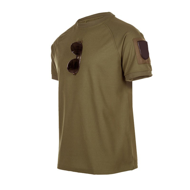 KZZ Men's Summer Solid-Color Crew-Neck Short-Sleeve T-Shirt