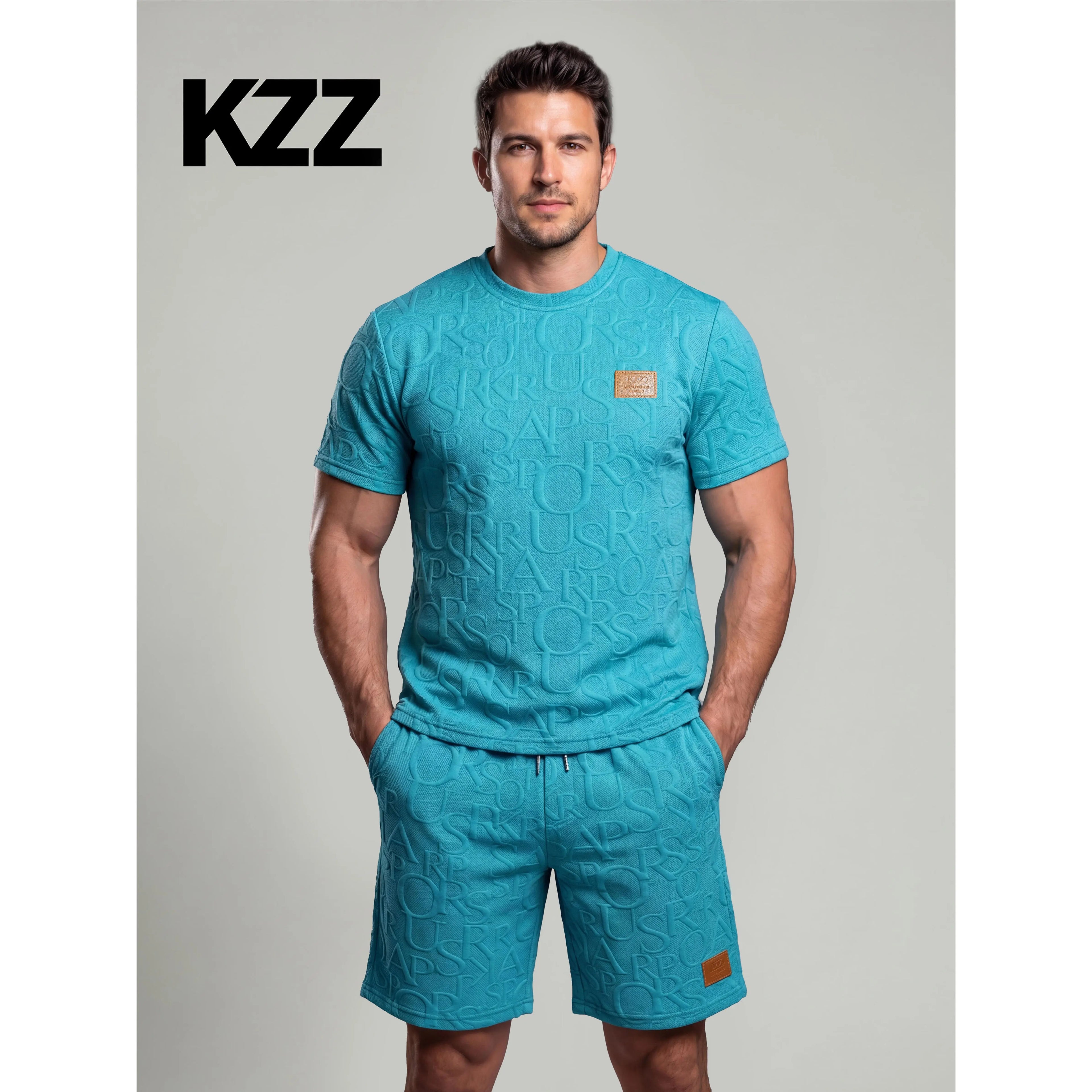 KZZ Men's Casual Fashion Two-Piece Set