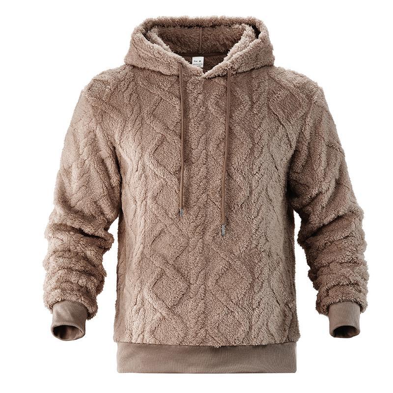 KZZ Men's Solid Color Fleece Hoodies Vintage Drawstring Sweatshirts