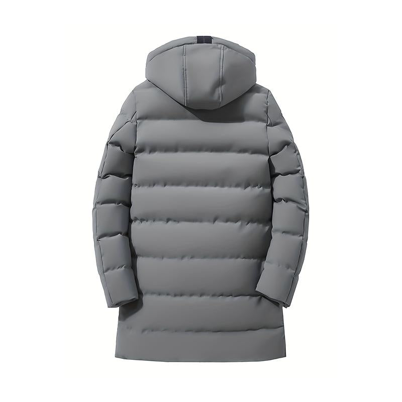 KZZ Men's Heavy-Duty Windproof Winter Coat - Thickened Full-Zip Hooded Jacket