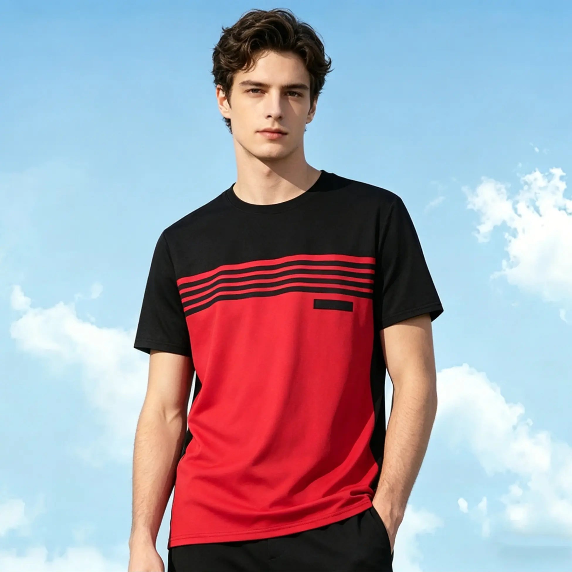 KZZ Men's Color-Block T-Shirt (Summer)