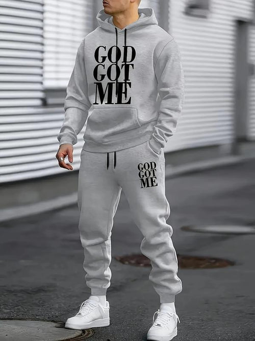 KZZ Casual hoodie and sweatpants set - fleece lining