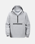 KZZ Men's Solid Color Half Zip Pocket Hooded Jacket