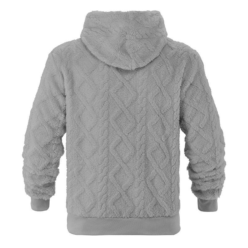 KZZ Men's Solid Color Fleece Hoodies Vintage Drawstring Sweatshirts