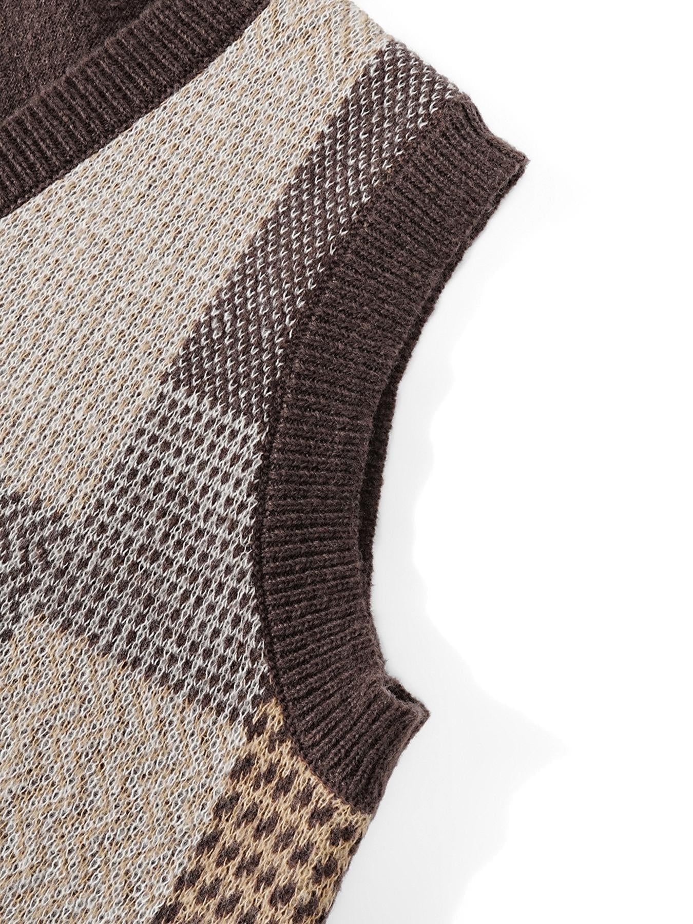 KZZ Unisex Retro Knitted Vest