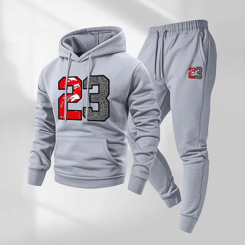 KZZ Men's Casual Athletic Long-Sleeved Hooded Jacket And Pants