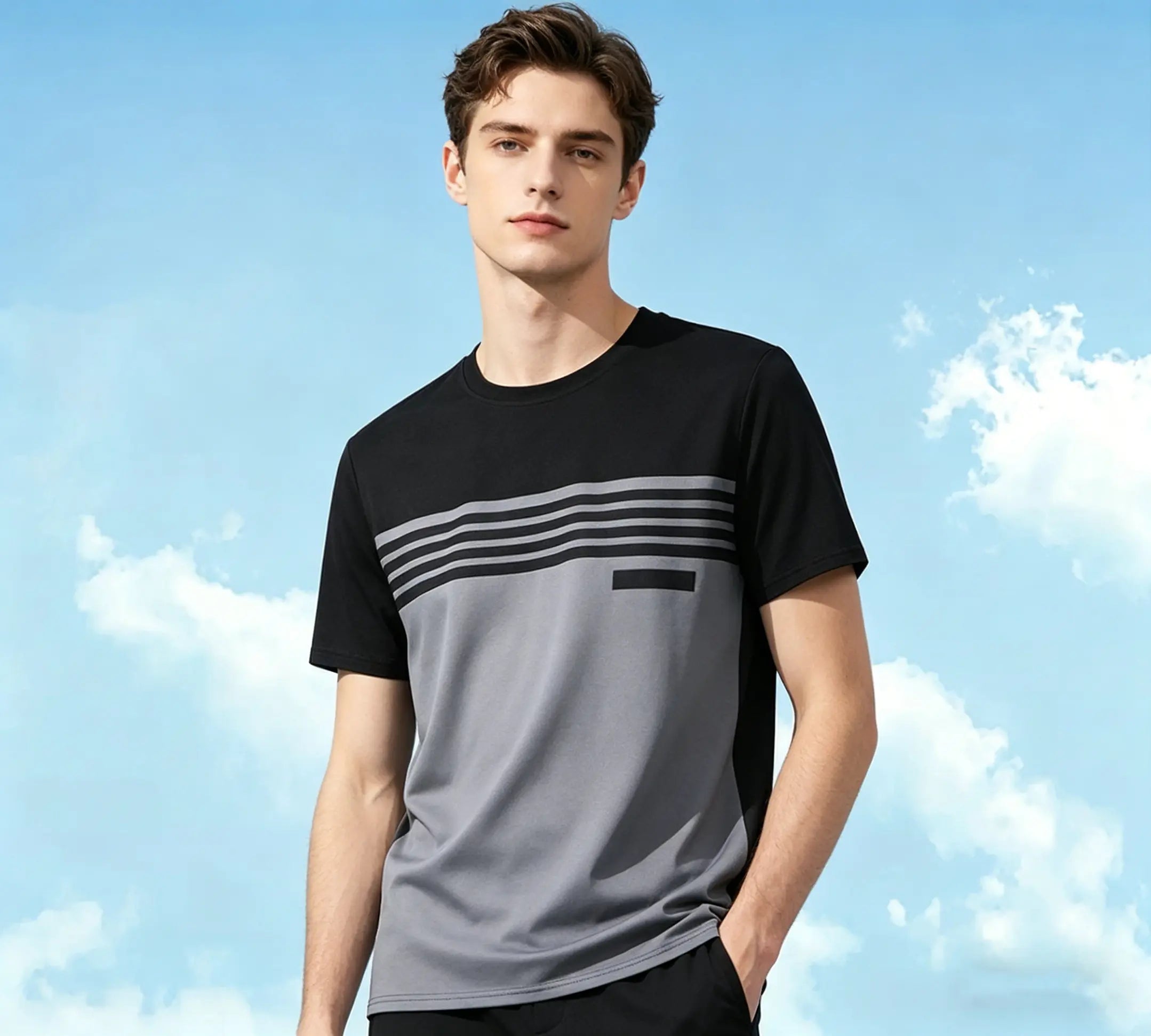 KZZ Men's Color-Block T-Shirt (Summer)