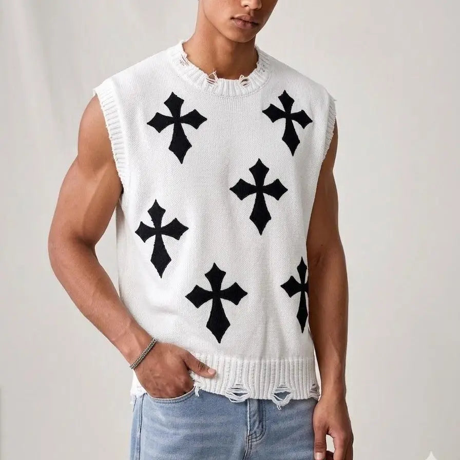 KZZ Street-Style Sleeveless Sweater