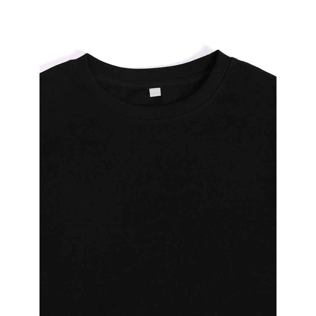 KZZ  Men's black crew neck T-shirt