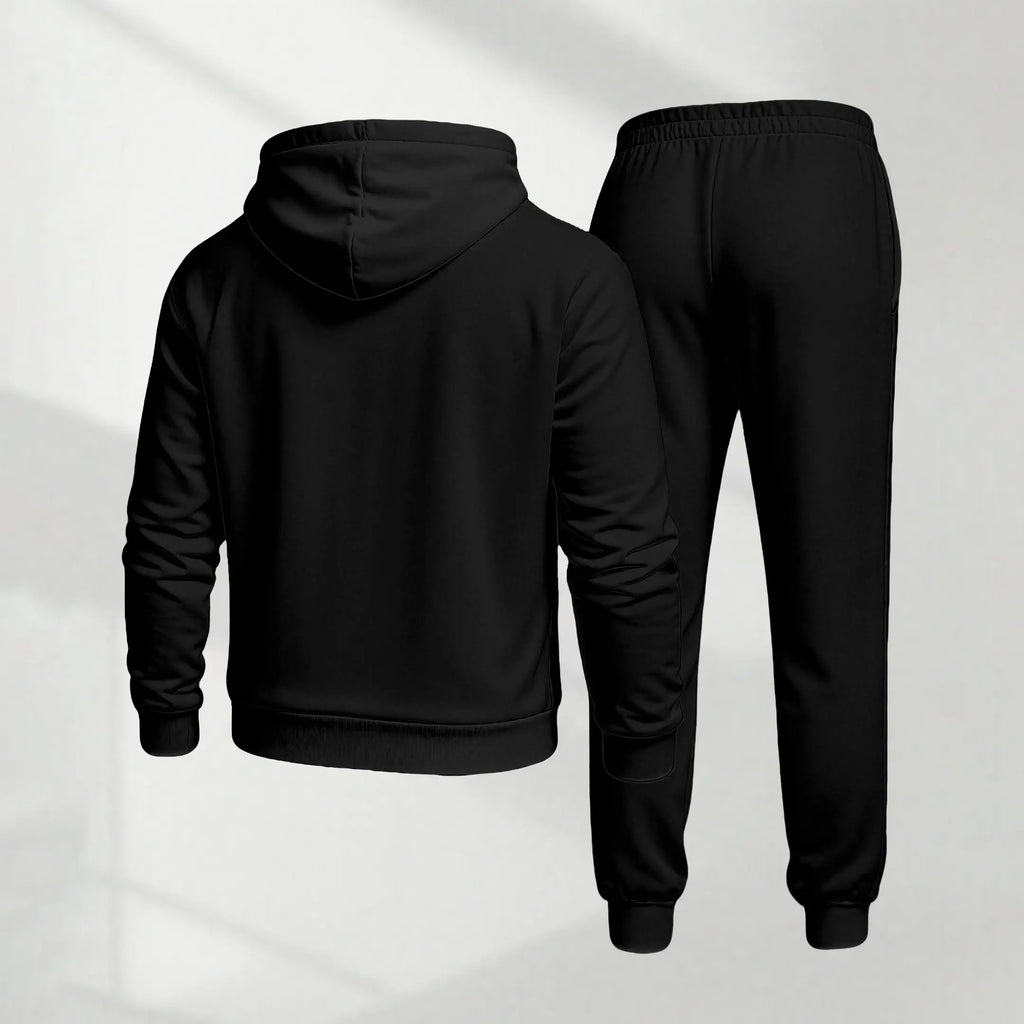 KZZ Men's casual sports long-sleeved hooded jacket and trousers
