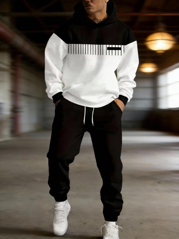 KZZ Simple Versatile Convenient Hoodie Set Clothes Menswear Long Sleeve Suits