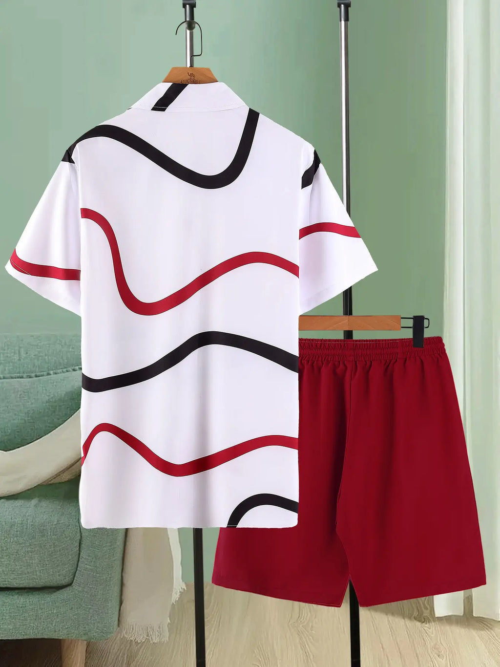 KZZ Short-Sleeve Polo Shirt and Elastic-Waist Shorts