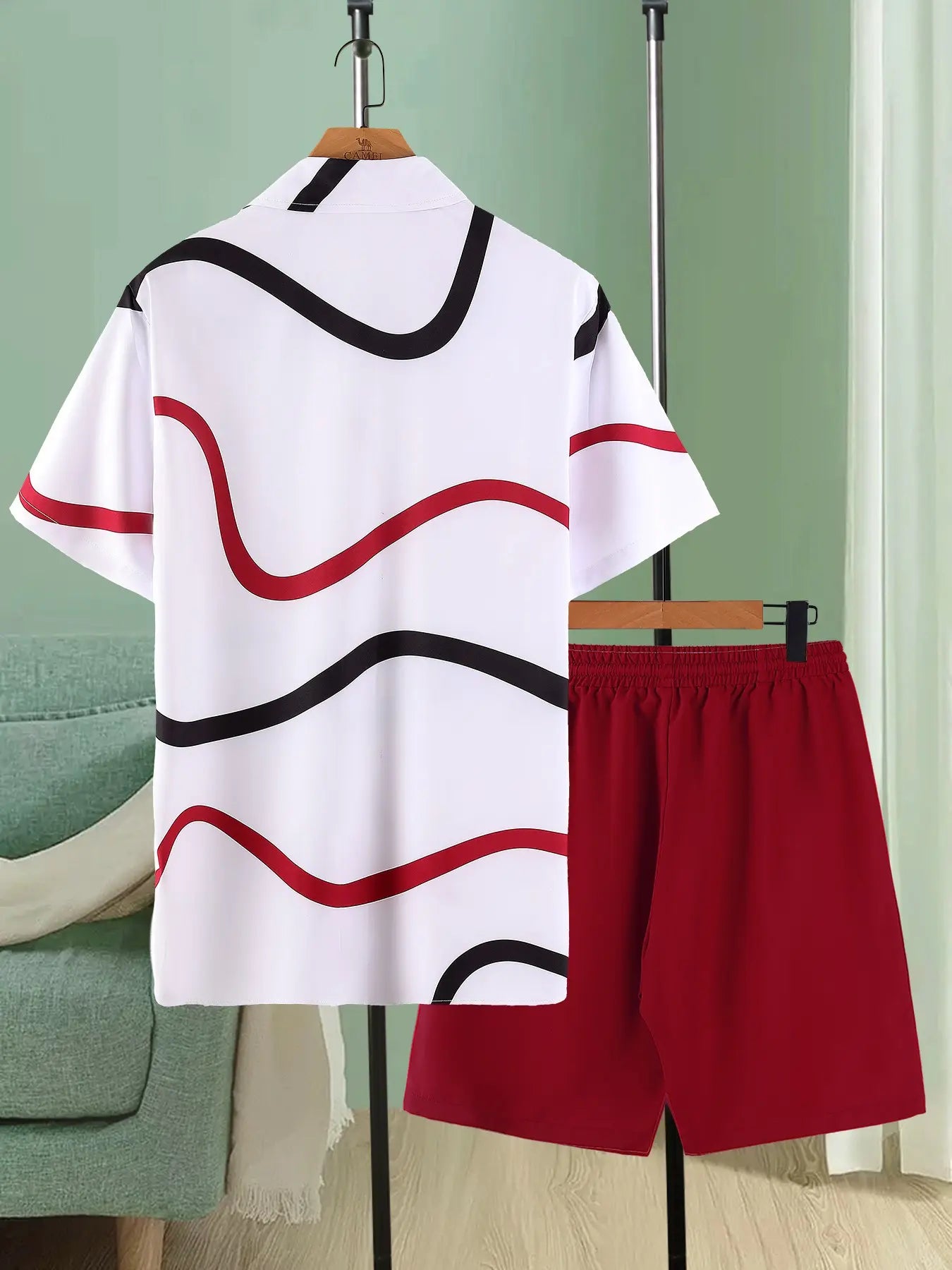 KZZ Short-Sleeve Polo Shirt and Elastic-Waist Shorts