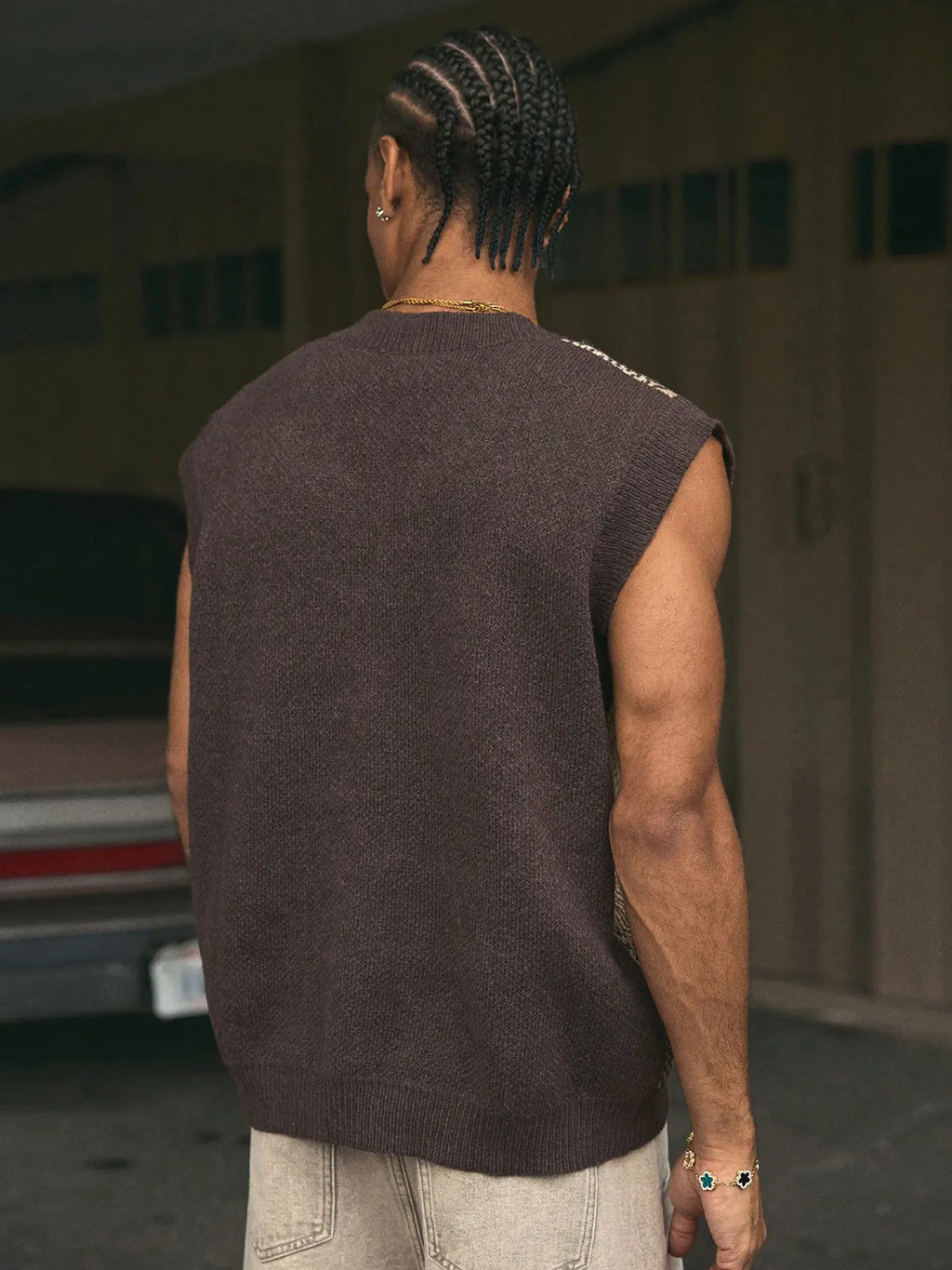 KZZ Unisex Retro Knitted Vest