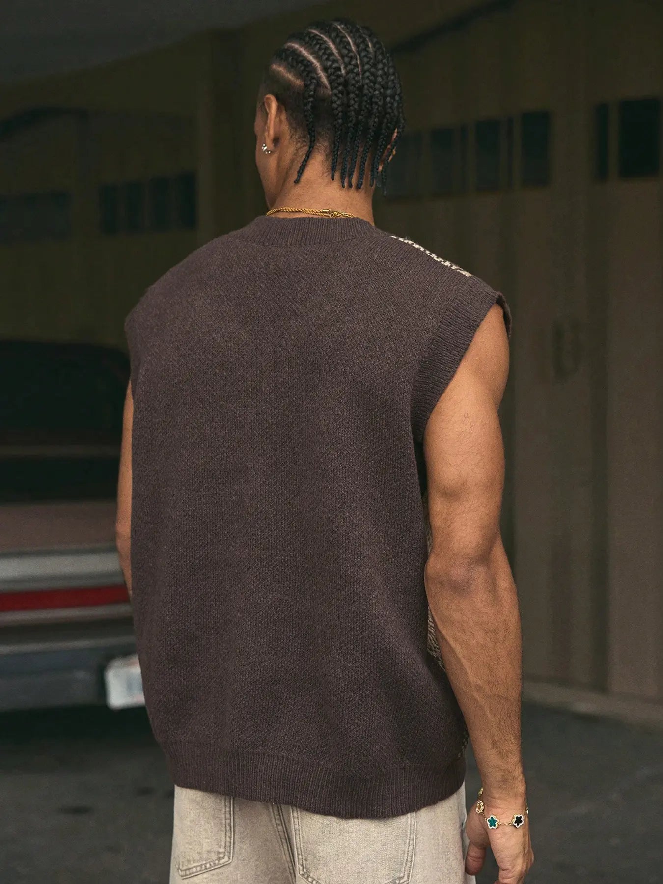 KZZ Unisex Retro Knitted Vest