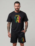 KZZ Men's Printed Two-Piece Set