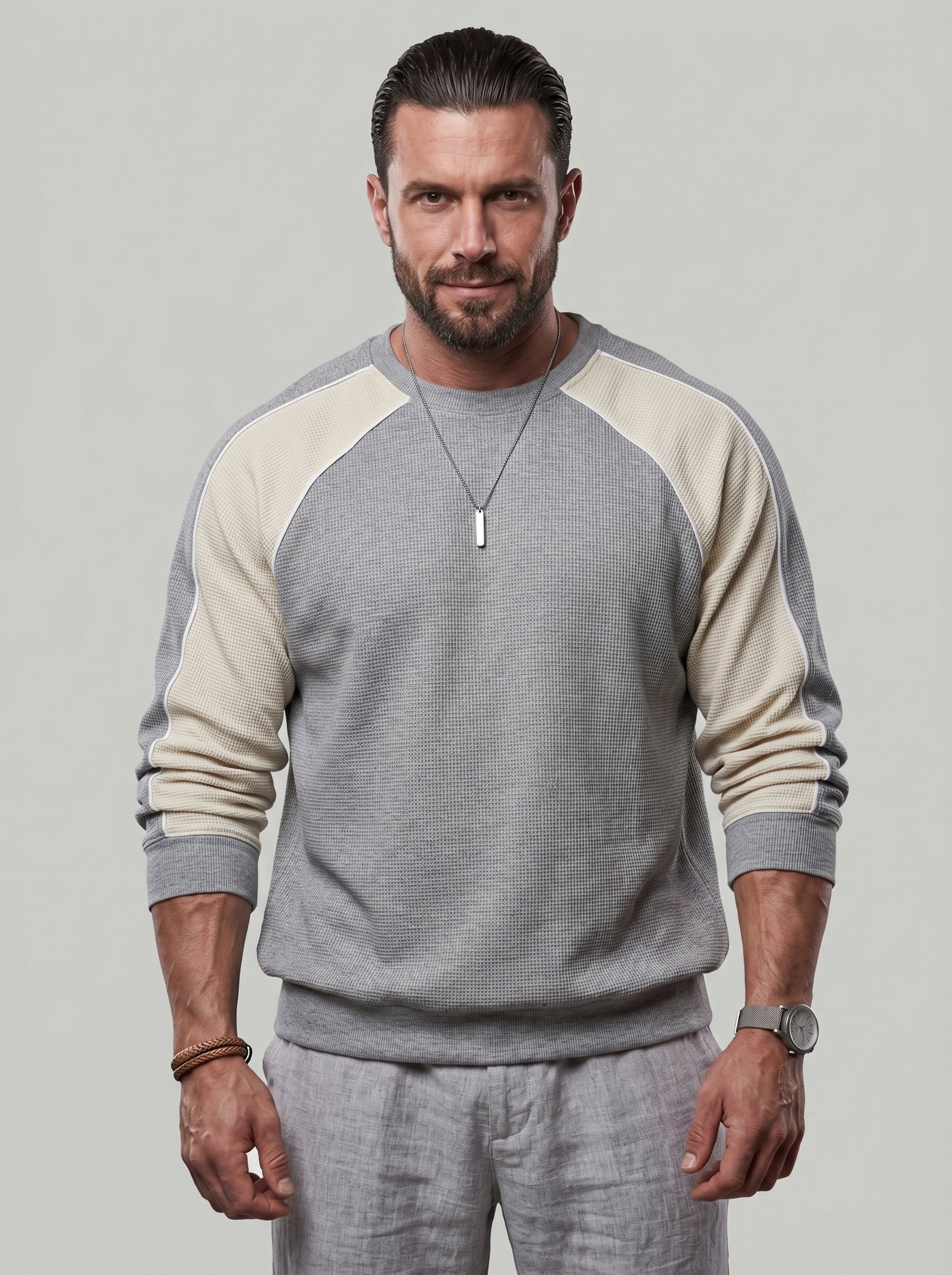 KZZ Men's Color-Block Sweatshirt