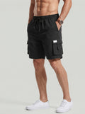 KZZ Men's Plus Size Solid Flap Pocket Cargo Shorts