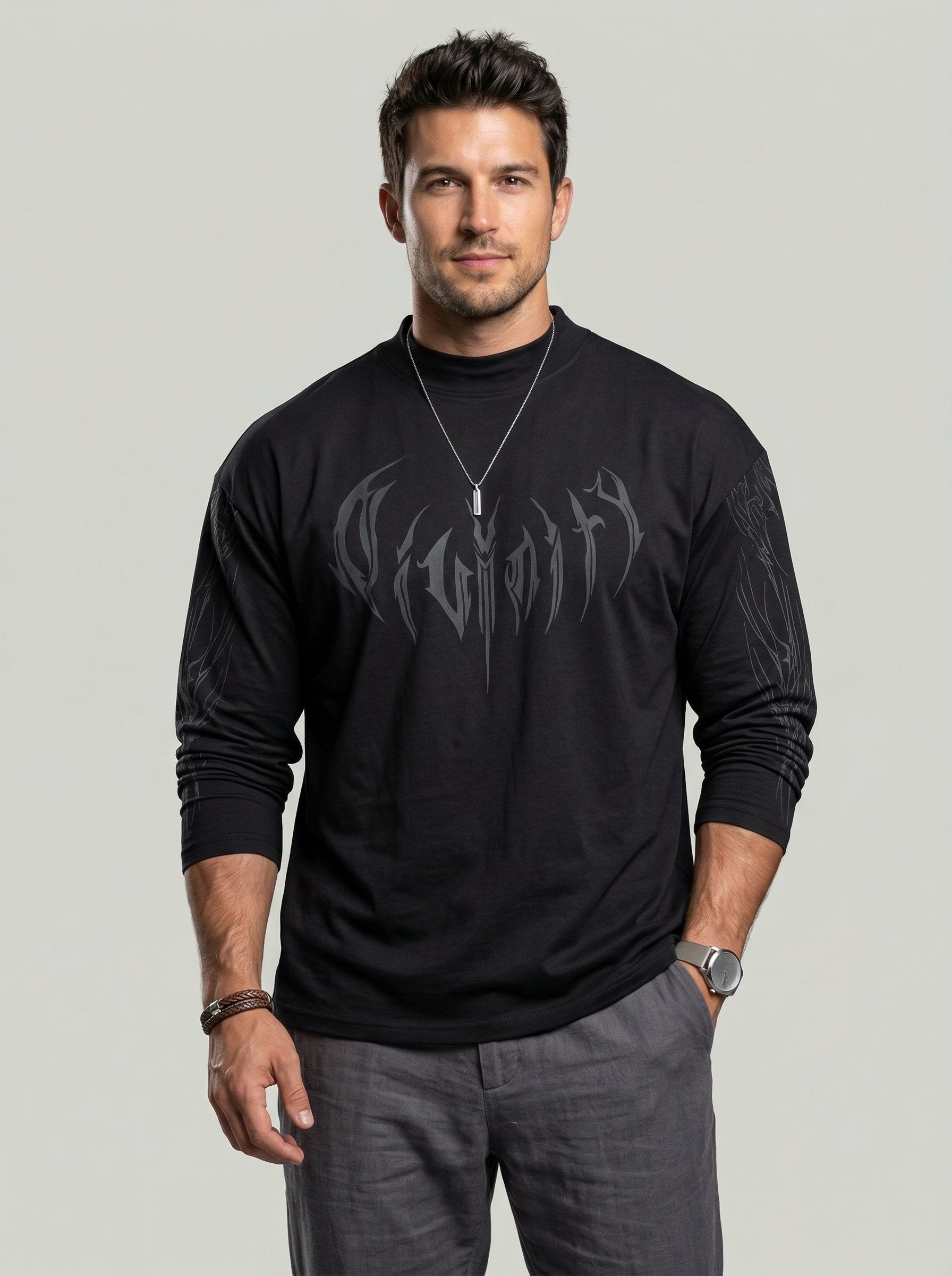 KZZ Men's Slim Fit Long Sleeve Sports Shirt