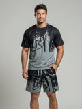 KZZ Men's New Crew-Neck Casual T-Shirt Set