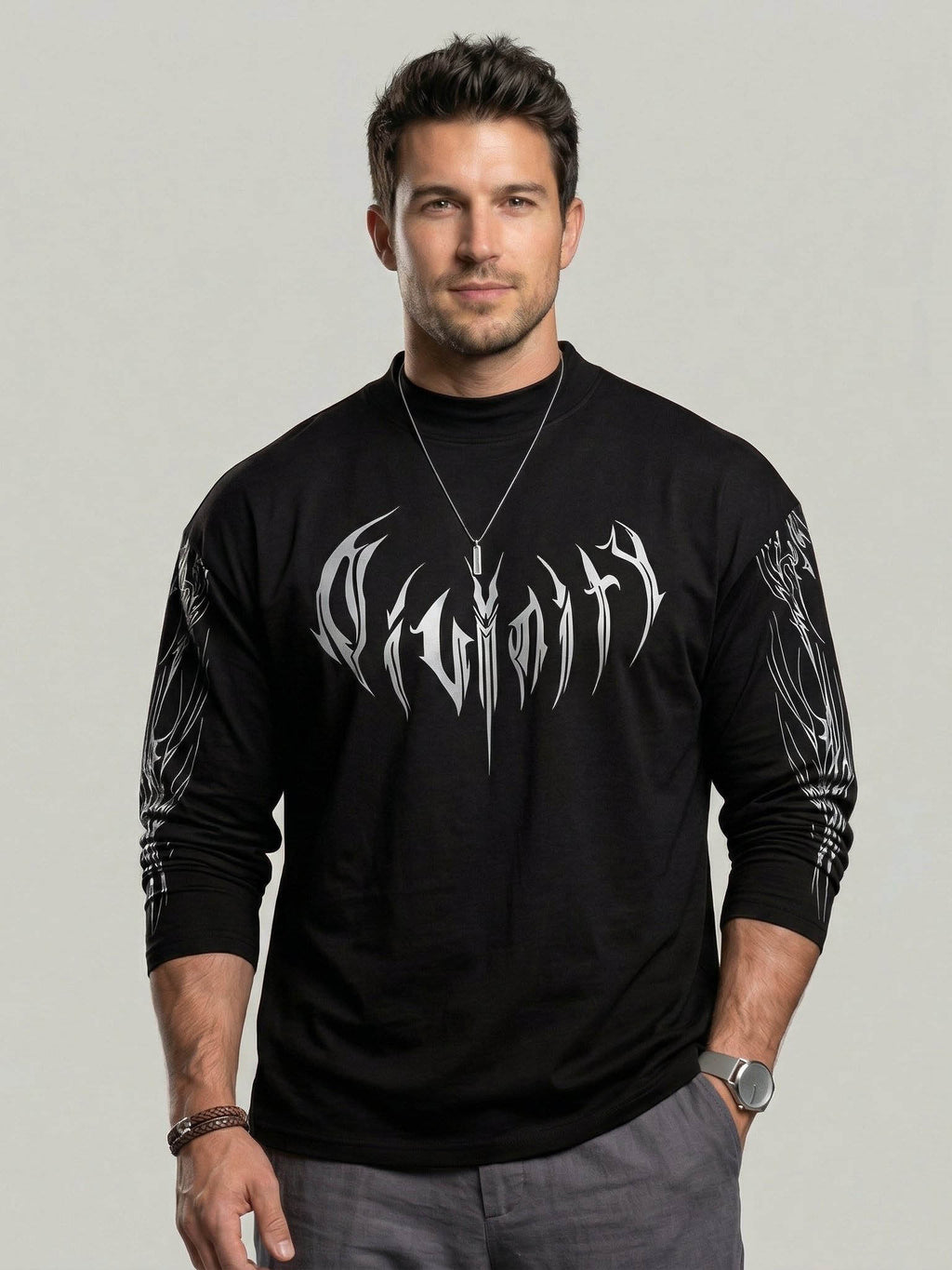 KZZ Men's Slim Fit Long Sleeve Sports Shirt