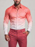 KZZ Men's Loose-Fit Business Button-Down Shirt with Gradient Color