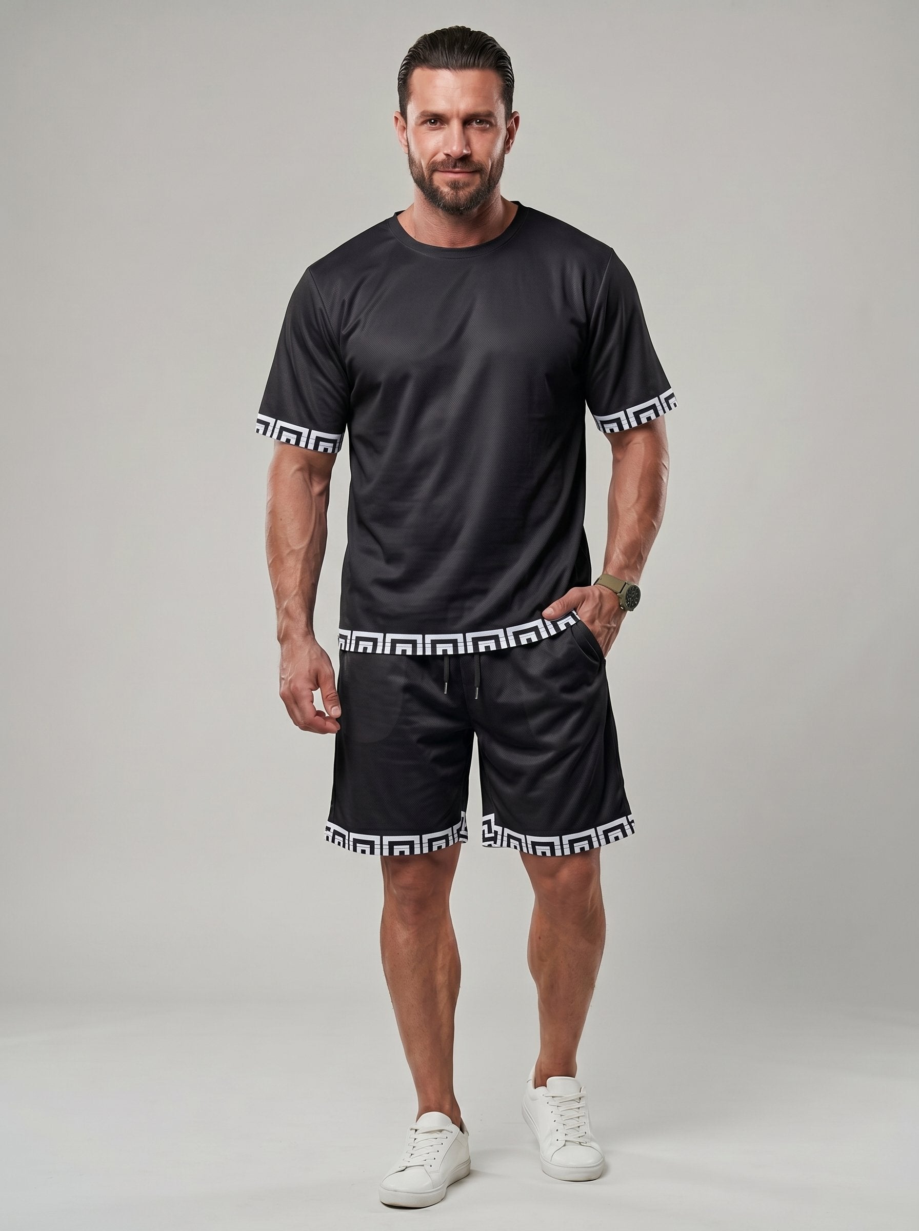 KZZ Men's Two-Piece Loungewear Set