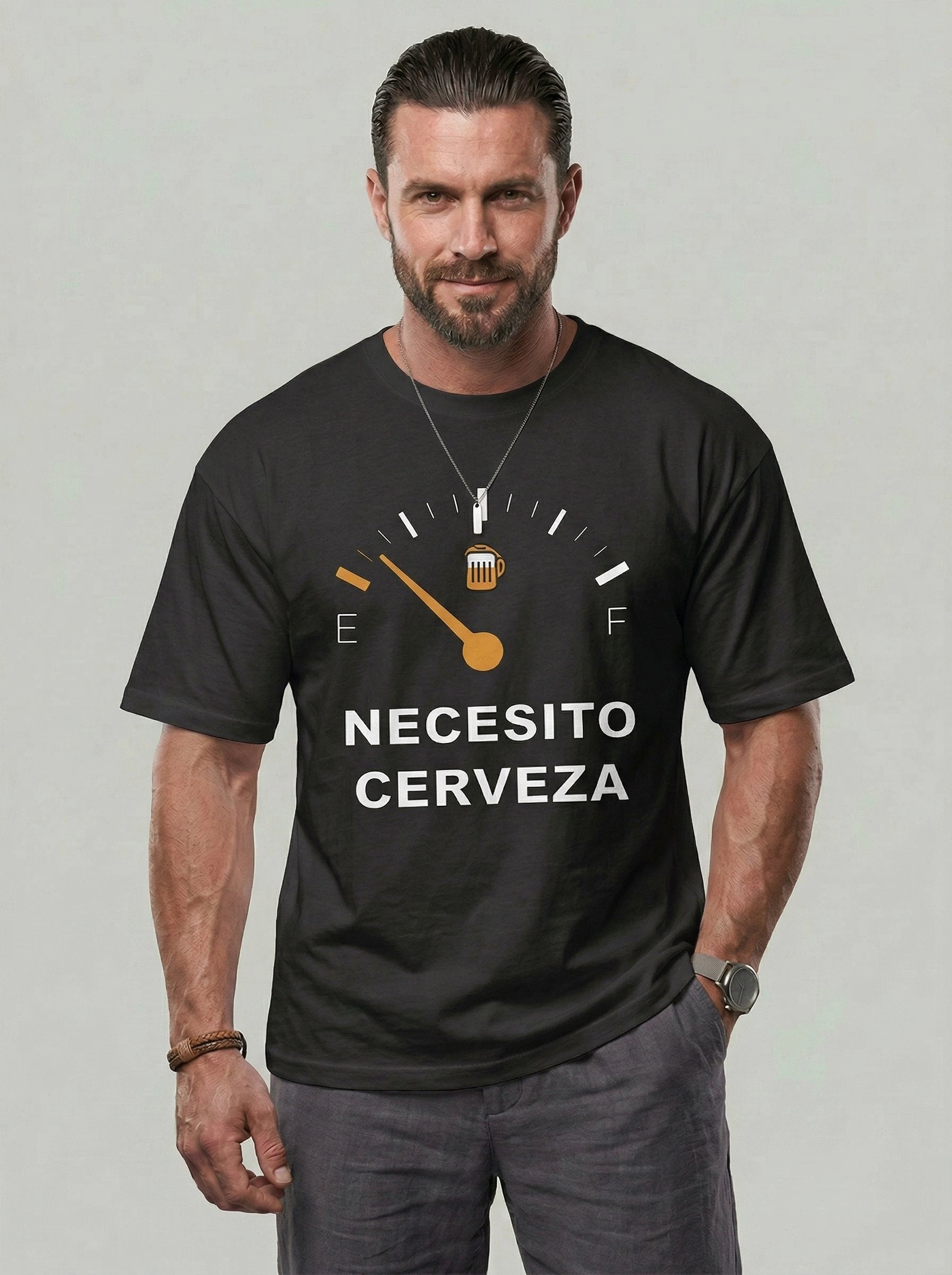 KZZ Men's Regular Fit Crew Neck T-Shirt with Letter Print