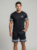 KZZ Men's Slim Fit Crew Neck Short-Sleeve and Shorts Suit