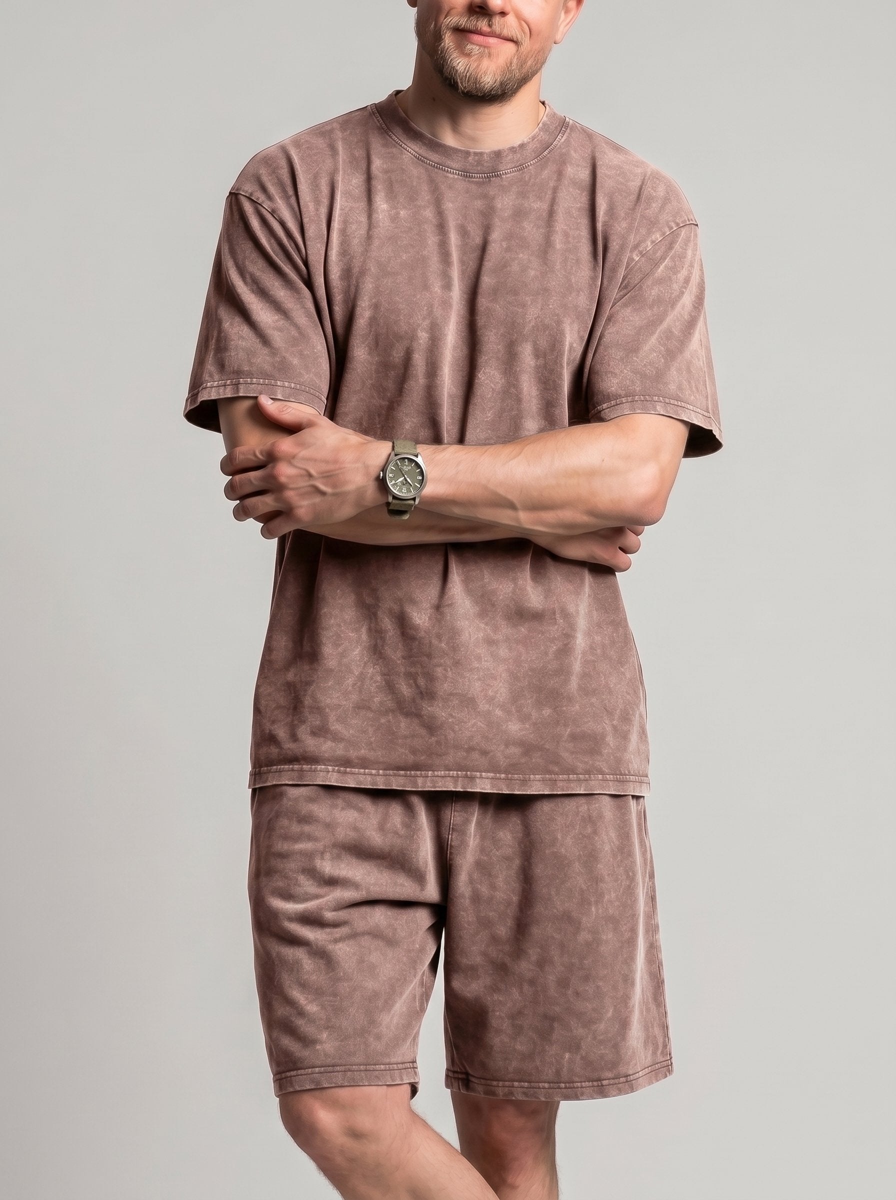 KZZ Distressed Loose-Fit T-Shirt and Drawstring Shorts