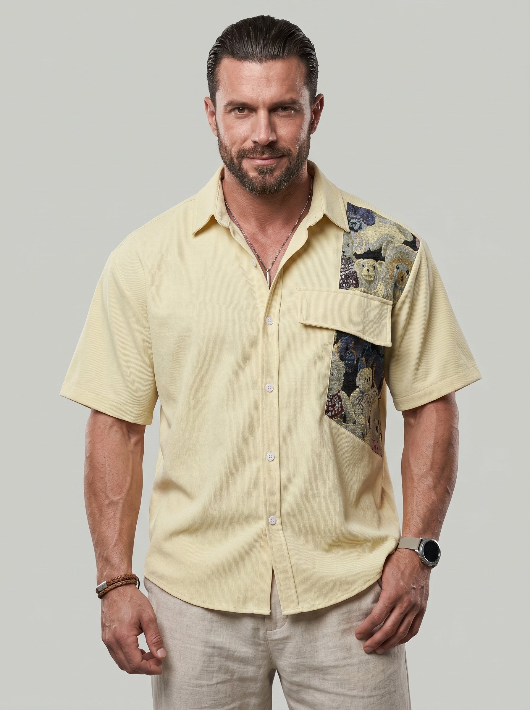 KZZ Men's Summer Short-Sleeve Shirt